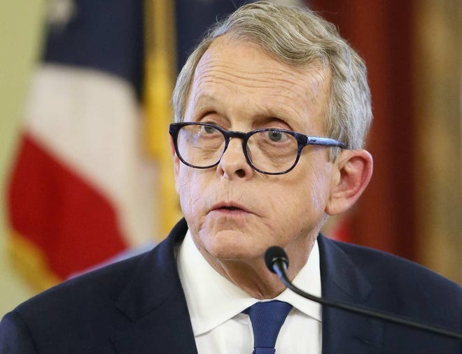 "We're not satisfied at all with where we are (with testing)," Ohio Gov. Mike DeWine said Tuesday. [Barbara J. Perenic/Dispatch file photo]