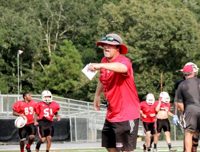 South Effingham football coach Nathan Clark will follow the guidelines of the county school district to begin conditioning drills. The GHSA has recommended a start date of June 8. [FILE PHOTO]
