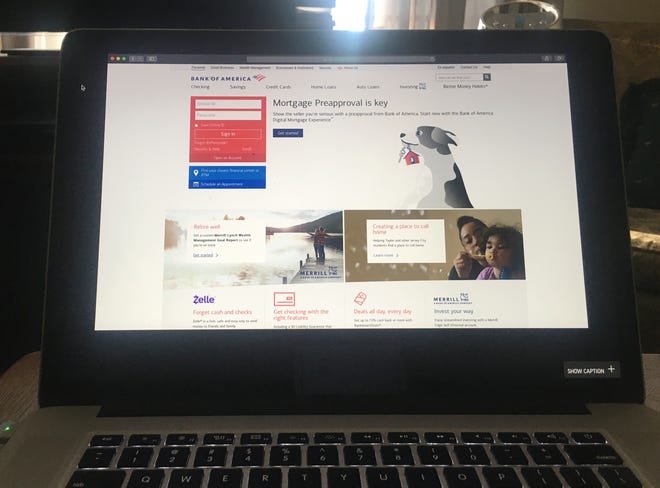 Bank of America's homepage is displayed on a computer screen. Online banking lets you manage your finances remotely, without visiting a bank branch. That is particularly helpful as many people self-isolate to avoid contracting or spreading the coronavirus. Experts expect online banking to continue even as we emerge from stay-at-home orders.