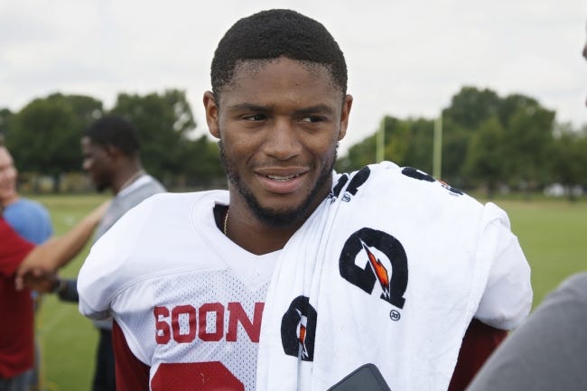 OU safety Chanse Sylvie once had dreams of being in law enforcement himself but now wants “to be a public official ... to be a figure in the community.” [AP Photo/Sue Ogrocki]