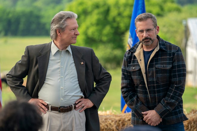 In this image, Chris Cooper, left, and Steve Carell appear in a scene from "Irresistible." [Focus Features]