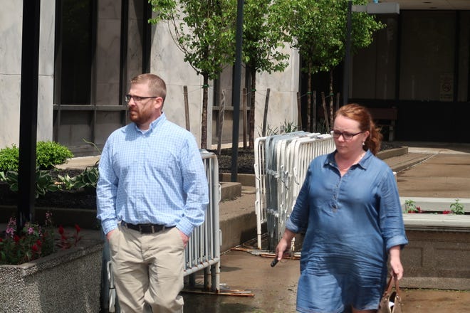 James Smalley leaves federal court after an earlier hearing.