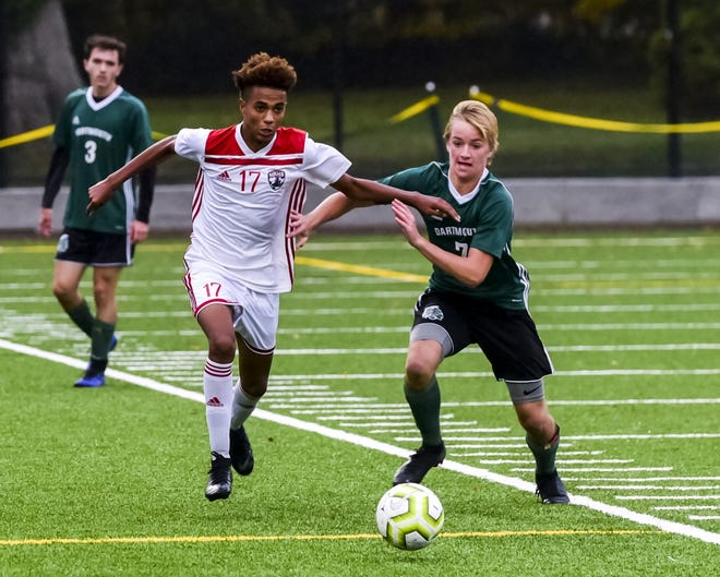 New Bedford High graduate Edmilson Baptista will be joining teammate Rodrigo DeFreitas on the men's soccer team at Bristol Community College next year. [RYAN FEENEY/STANDARD-TIMES SPECIAL/SCMG]