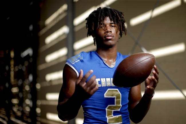 Choctaw cornerback Jordan Mukes, who has committed to play at Oklahoma, is ranked No. 9 in The Oklahoman's Super 30 list of the state's top football recruits for the 2021 class. [Bryan Terry/The Oklahoman]