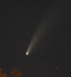 Lecia Engle, who read the last Looking Up column online from the Columbus Dispatch, sent this picture she took of Comet NEOWISE on July 17 from Madison County, Ohio. [Contributed/Lecia Engle]