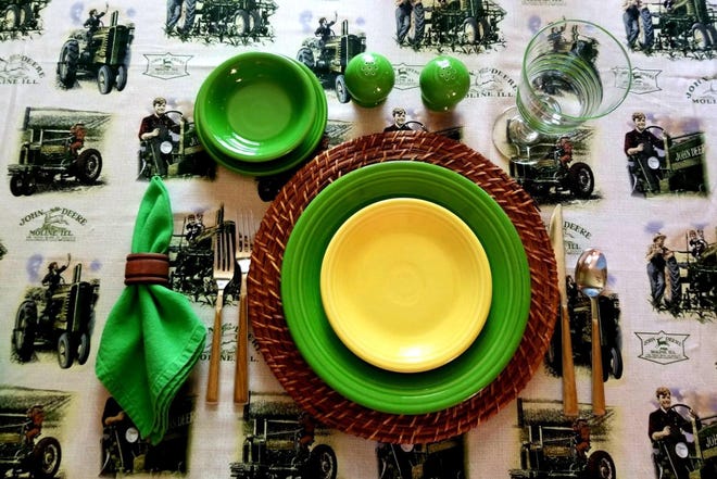 The corn is ready and how better to celebrate its delicious flavor than with a John Deere theme. [Laura Tolbert]