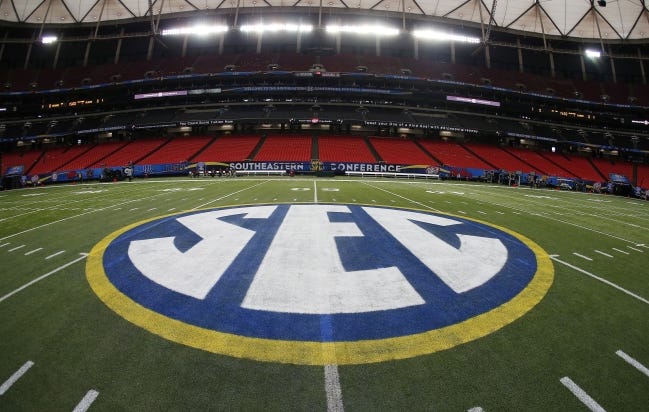 The Southeastern Conference will play only league games in 2020 to deal with potential COVID-19 disruptions, a decision that pushes major college football closer to a siloed regular season in which none of the power conferences cross paths. [AP Photo/John Bazemore, File]