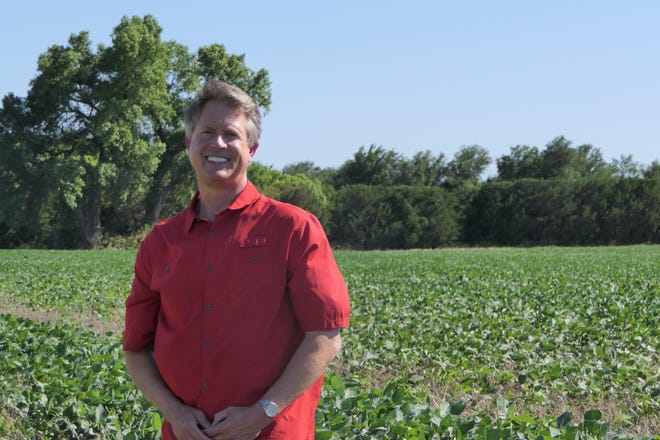 U.S. Rep. Roger Marshall at a farm in McPherson County. [Alice Mannette/HutchNews]
