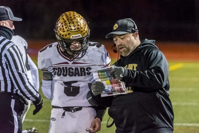 Coach Brandon Mendez and the Old Colony football team enjoyed its best season in school history last fall. [RYAN FEENEY/STANDARD-TIMES SPECIAL/SCMG]
