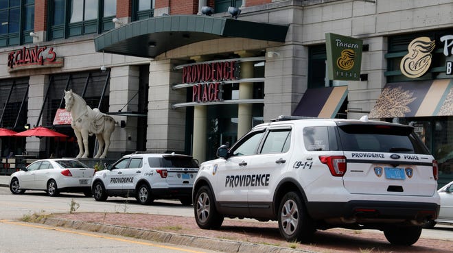 Providence police investigate Thursday’s fatal stabbing at Providence Place mall. [The Providence Journal / Kris Craig]