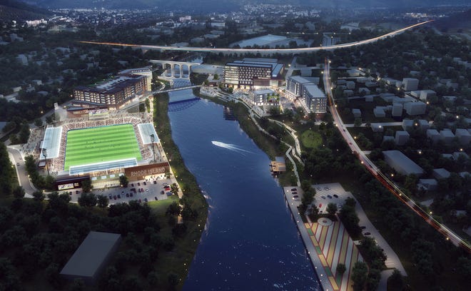 Revised plans for Tidewater Landing development in Pawtucket. [Contributed]