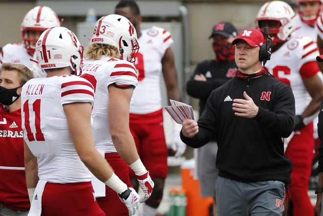 Nebraska head coach Scott Frost (right) tried to replace Saturday's canceled game against Wisconsin with Chattanooga, but the Big Ten denied the request. [AP Photo/Jay LaPrete]