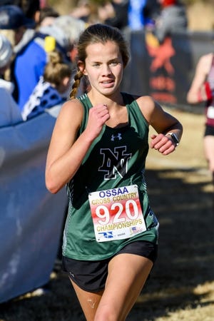 Norman North's Jade Robinson competes in the Class 6A state race at Edmond Sante Fe on Nov. 2, 2019. [KT King/For The Oklahoman]