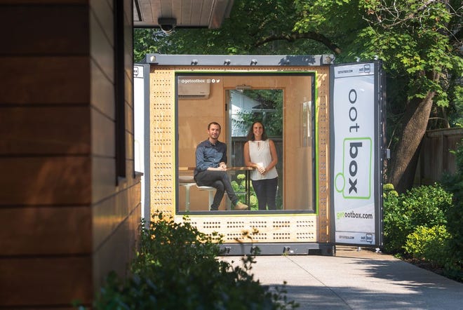 Robbie Friedman and Allison Zofan in one of their mobile workspaces
