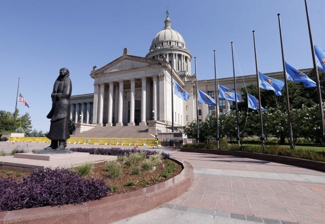 Renovation to the exterior of the State Capitol Building begins on Wednesday, Aug. 3, 2016 in Oklahoma City, Okla. Photo by Steve Sisney, The Oklahoman
