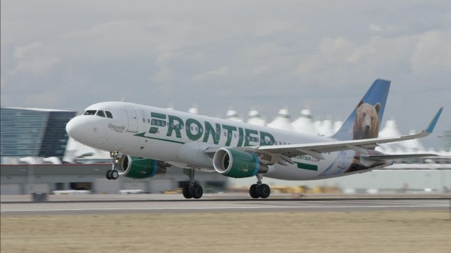 Frontier Airlines will launch a new nonstop service from Oklahoma City to Las Vegas in March. [FRONTIER AIRLINES]