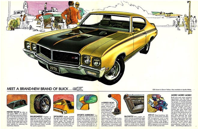 Joe’s collector car is one of the most powerful Buick’s ever built, the 1970 Buick GSX 455. Unfortunately, like all of the muscle cars from the 1960 to 1970 era, it offered little high-tech safety other than seat belts. [Buick]