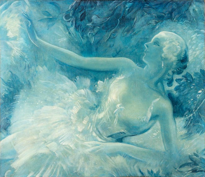 Everett Shinn's (American, 1876–1953) 1911-12 oil on canvas painting "Ballerina" is included in the exhibit "Beaux Arts at 75." [Image provided]
