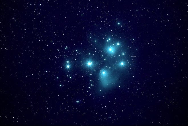 The Pleiades, photographed Jan. 4, 2019 by Juan Iacruz. [https://en.wikipedia.org/wiki/Creative_Commons]