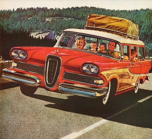 The Edsel was produced from 1958 through 1960 and is still regarded as one of the biggest failures in motorcar history. Sadly, Edsel Ford had nothing to do with the car he was named for as he had passed away in 1943. (Compliments Ford Motor Company)