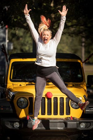Marlo Alleva jumps for joy. [Ernst Peters]