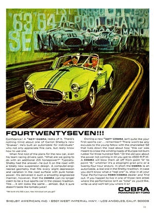 It’s pretty clear Ford never followed the Automobile Manufacturers Association (AMA) “no racing agreement” as back in 1965, it advertised its 427 Ford Cobra with a top speed of 175 mph and acceleration to 60 mph in 4.2-seconds. Any person with $5,995 could walk into a Ford dealer and buy one. Today, these 427 Cobras bring millions at the major car auctions. [Ford]