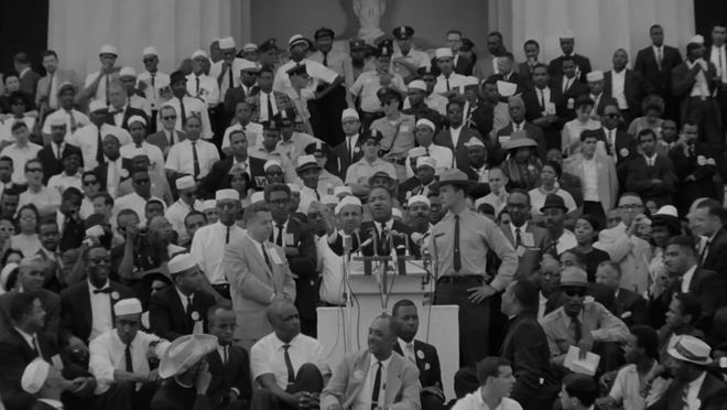 Dr. Martin Luther King Jr. enthralls the crowd at the Lincoln Memorial in 1963. [IFC Films]