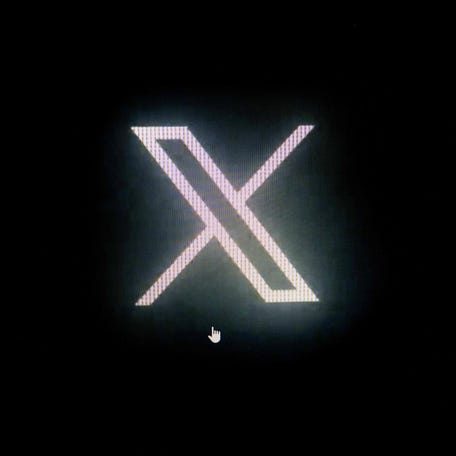 The new Twitter logo rebranded as X, is pictured in Paris on July 24, 2023.