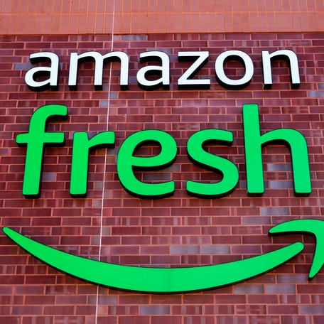 FILE - An Amazon Fresh grocery store in Warrington, Pa., April 28, 2022. Amazon is cutting jobs in its Fresh Grocery stores as part of a restructuring plan in the U.S. The company confirmed Thursday, July 27, 2023 that its eliminating 