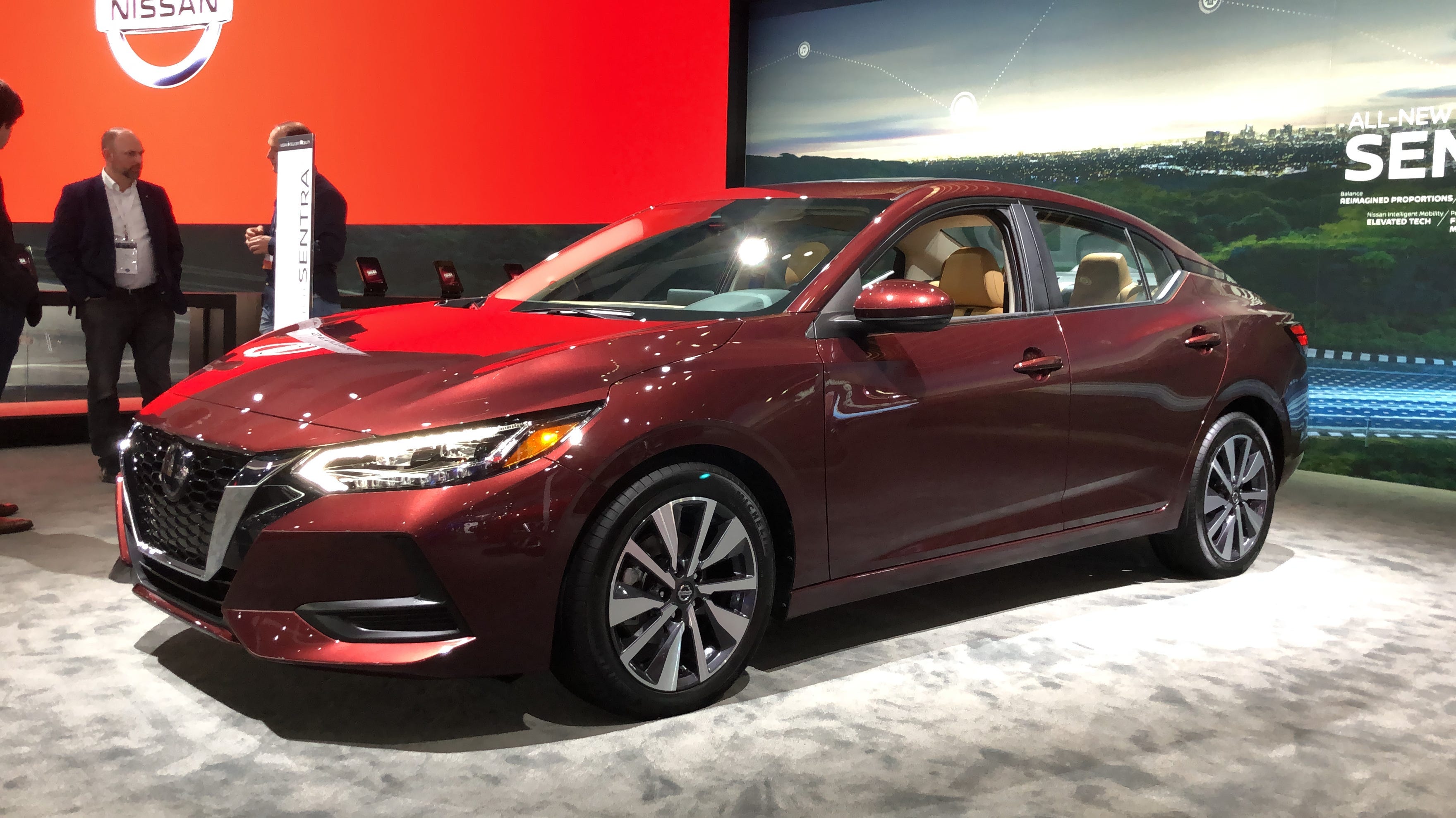 Nissan is recalling 2020-2022 model Sentras because either one or both of the front tie rods, which are crucial to steering, may deform under certain operating conditions such as hitting a curb. The 2020 Nissan Sentra is shown here.