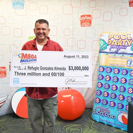 Utah resident J. Refugio Gonzalez Almeida won $3,000,000 in Idaho's Mega Millions lottery, but had no idea until he returned a month later to cash his tickets.