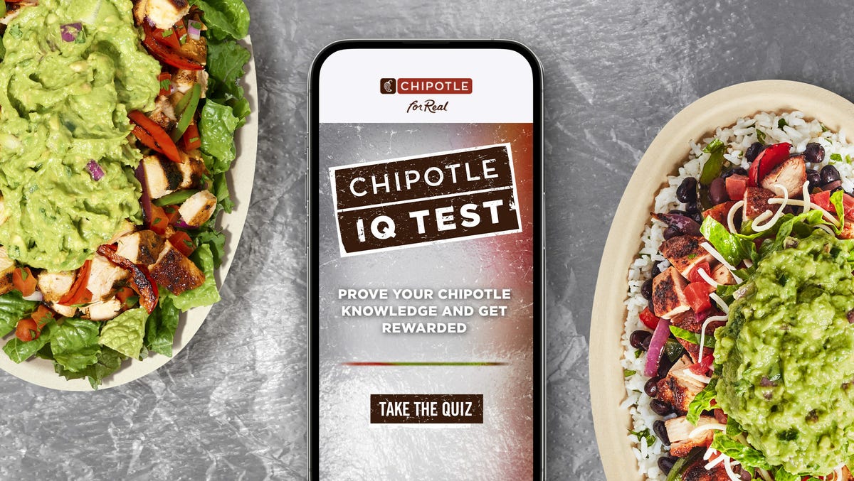 Starting today through Thursday, August 24, Chipotle will offer BOGOs to fans who score a 10 out of 10 on Chipotle IQ. The trivia game tests fans' knowledge of Chipotle's real ingredients, leading food standards, culinary techniques, sustainability efforts, brand history, and community engagement.
