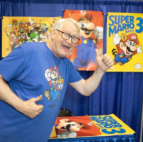 Charles Martinet poses for a photo in 2019 at Game On Expo at the Phoenix Convention Center. Martinet, the voice of "Mario" the popular Nintendo video game, announced he is stepping down from the role.