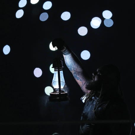 Bray Wyatt enters the arena during the WWE Royal Rumble at the Alamodome.