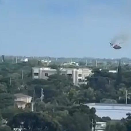 A Broward County Sheriff's Office fire rescue helicopter crashed into an apartment building in southeastern Florida on Aug. 28, 2023 sending at least four people to the hospital.