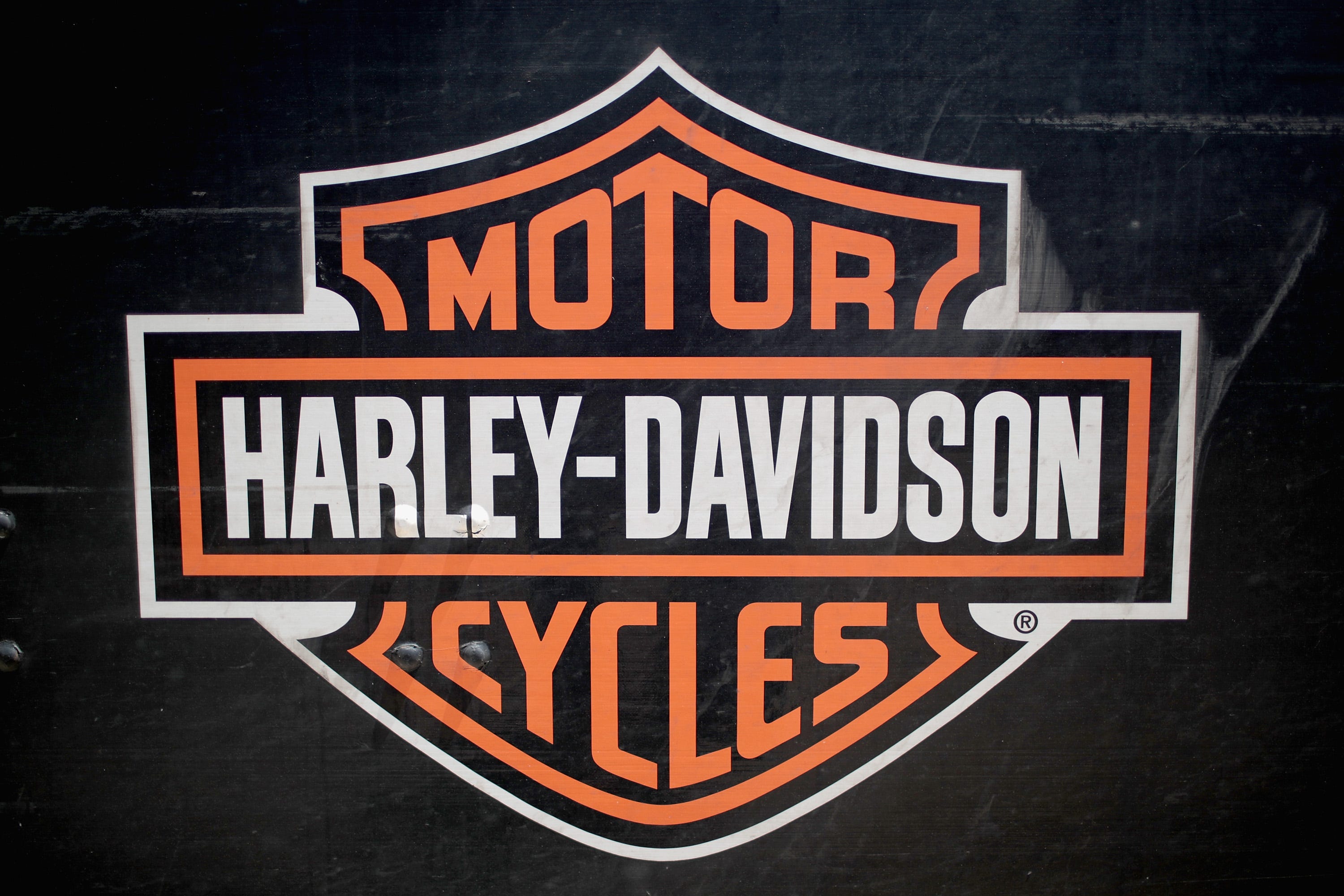 A Harley-Davidson logo is painted on a truck parked outside of the company's Powertrain Operations plant on June 1, 2018 in Menomonee Falls, Wisconsin.