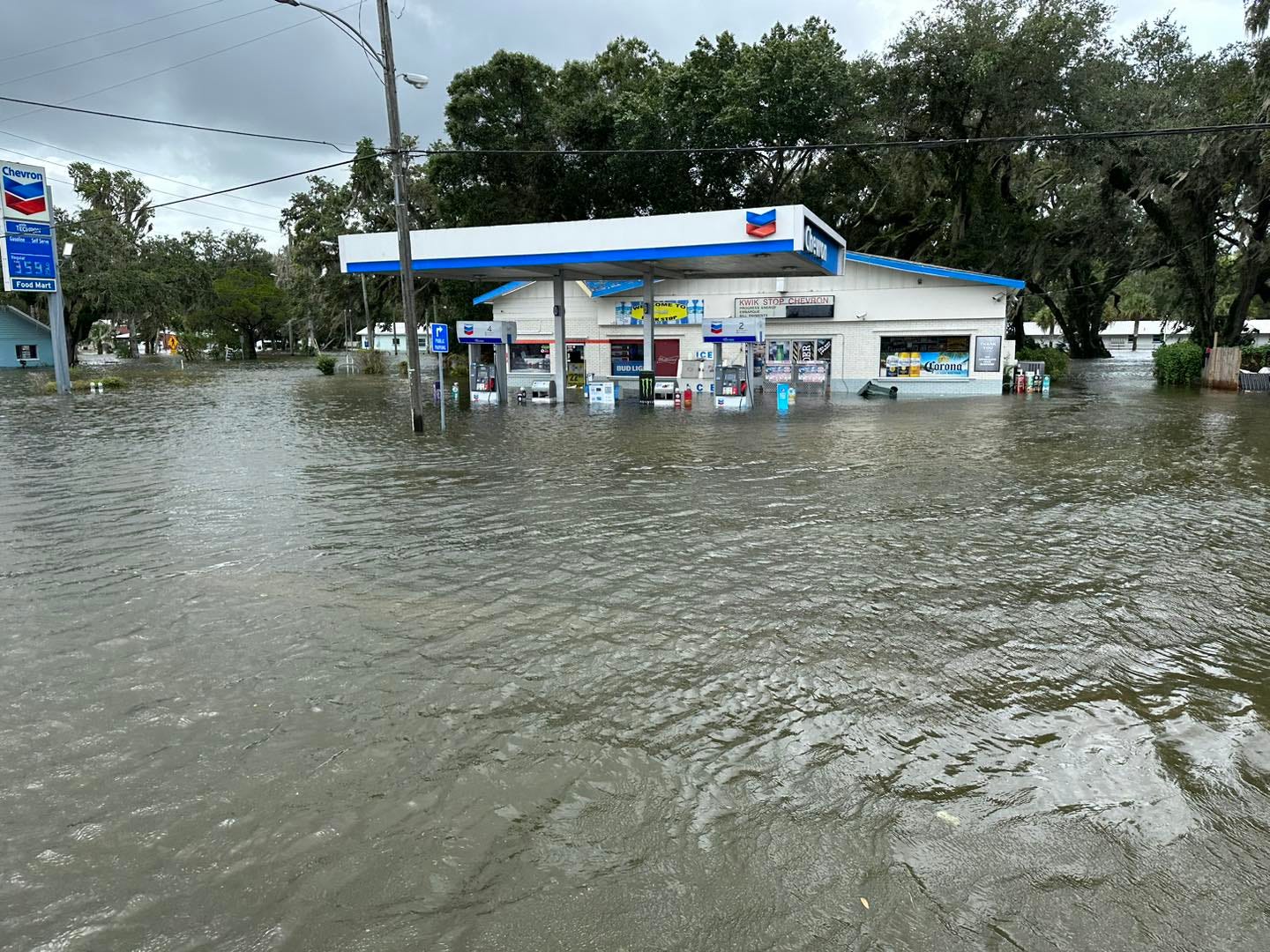 In an image provided by Joe Meek, Mayor of Crystal River, Fl., flooding is shown in Crystal River after Hurricane Idalia struck overnight on Aug. 30, 2023.