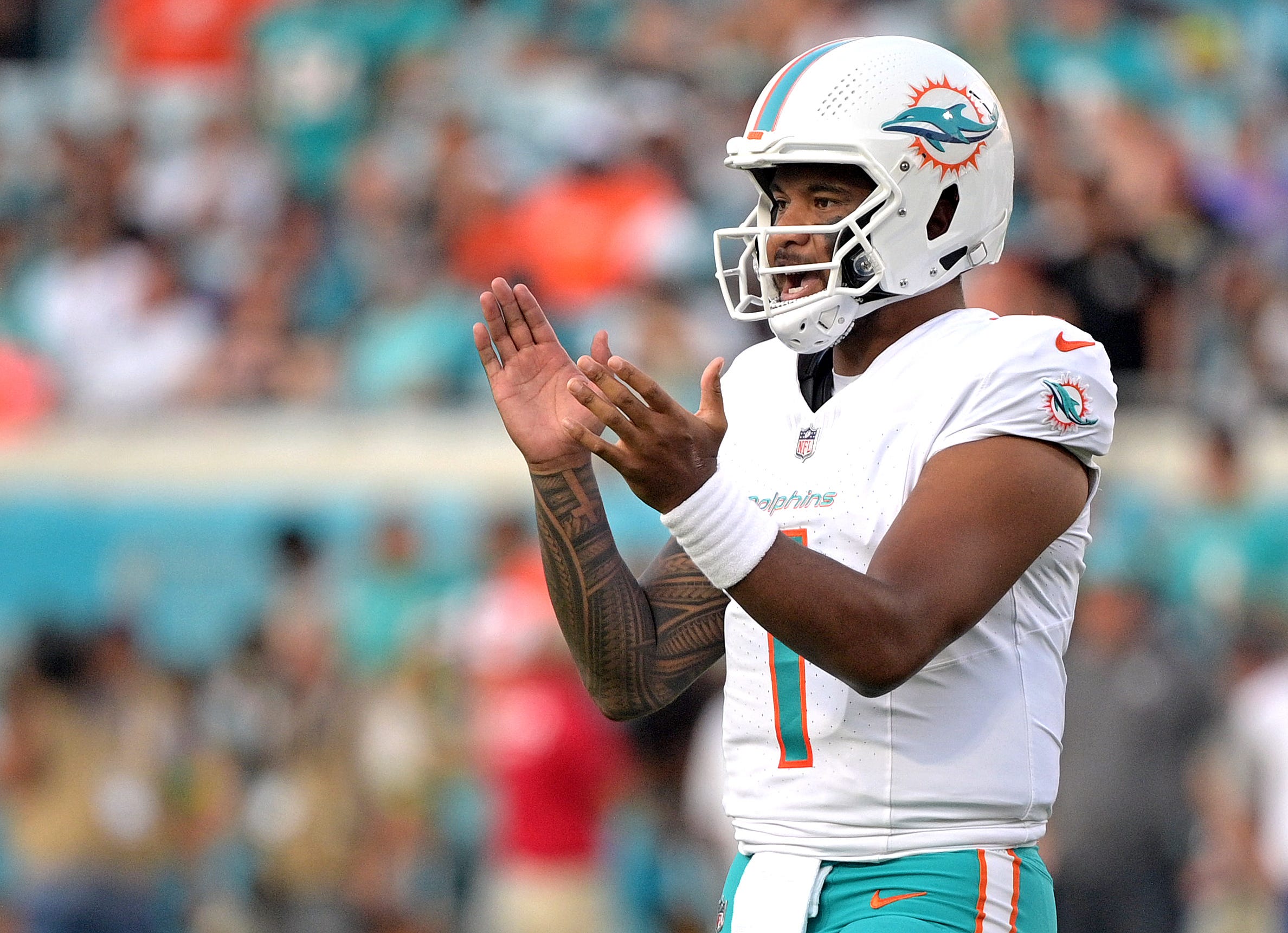 Dolphins quarterback Tua Tagovailoa missed several games last season because of a concussion.