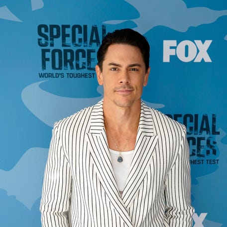 "Vanderpump Rules" star Tom Sandoval, a cast member on Season 2 of "Special Forces: World's Toughest Test," poses at a red carpet event for the series at Fox studios on Tuesday, Sept. 12, 2023, in Los Angeles.