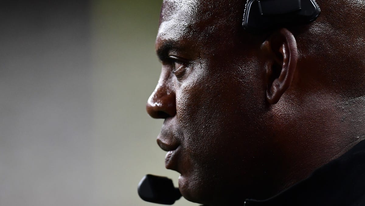 Aug 30, 2019; Denver, CO, USA; Colorado Buffaloes head coach Mel Tucker during the second quarter against the Colorado State Rams at Broncos Stadium at Mile High.