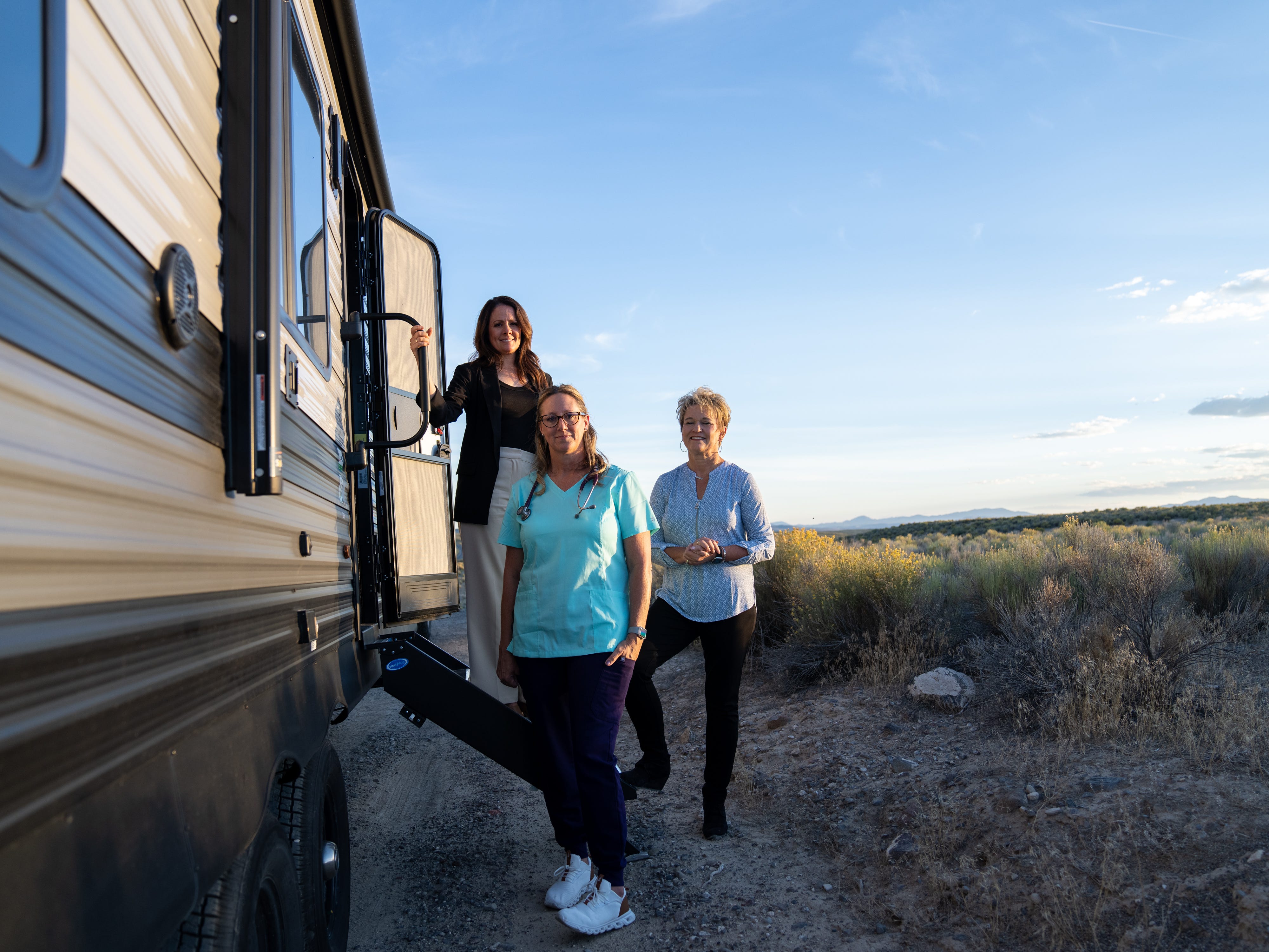 Norah Lusk (c) and Nevada Institute of Forensic Nursing's Director of Advocacy, Christie Youngblood (left) and Director of Forensic Interviews, Cyndy Milligan-Lusk.