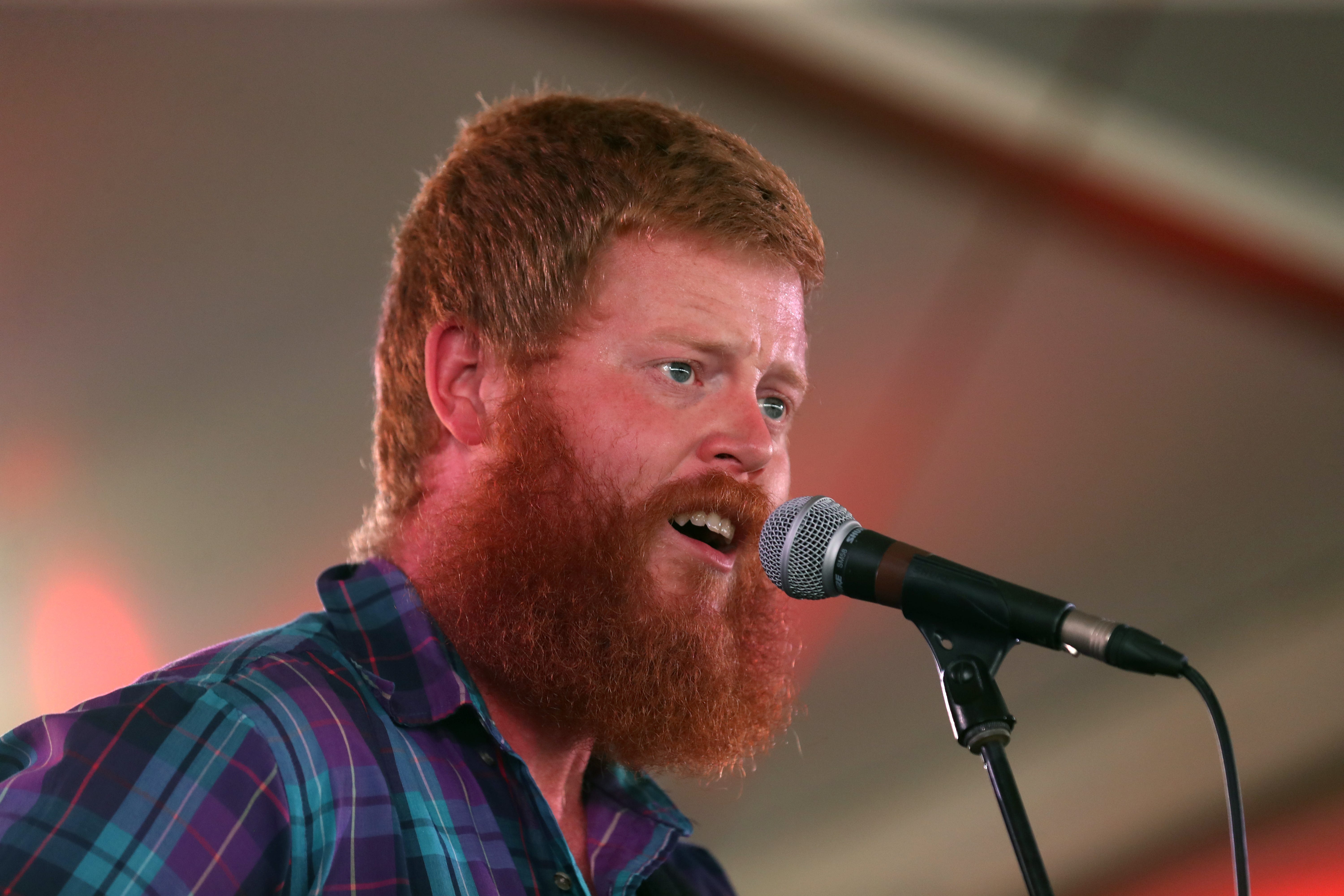 Oliver Anthony on at Big Bourbon Bar at Louder Than Life Thursday afternoon.  Sept. 21, 2023