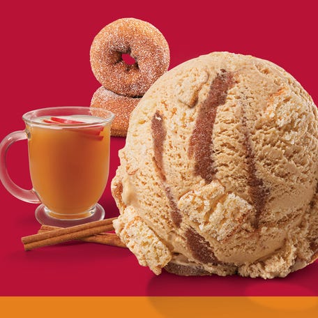 Baskin-Robbins' October flavor of the month, Apple Cider Donut.
