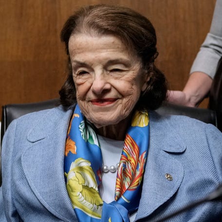 FILE - SEPTEMBER 6: Sen. Dianne Feinstein (D-CA) arrives for a Senate Judiciary Committee hearing on judicial nominations on Capitol Hill September 6, 2023 in Washington, DC. During the hearing the committee considered five judges for federal vacancies.