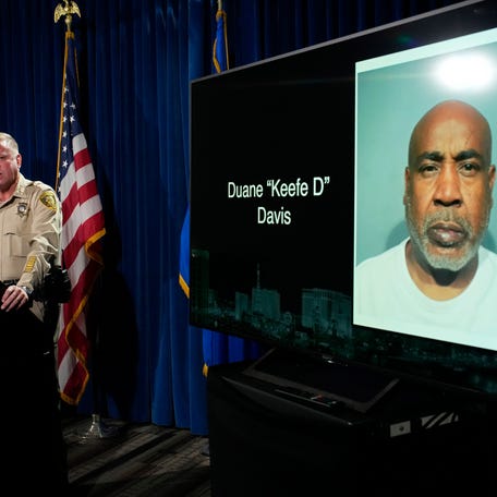 Las Vegas Sheriff Kevin McMahill speaks during a news conference on an indictment in the 1996 murder of rapper Tupac Shakur, Friday, Sept. 29, 2023, in Las Vegas.