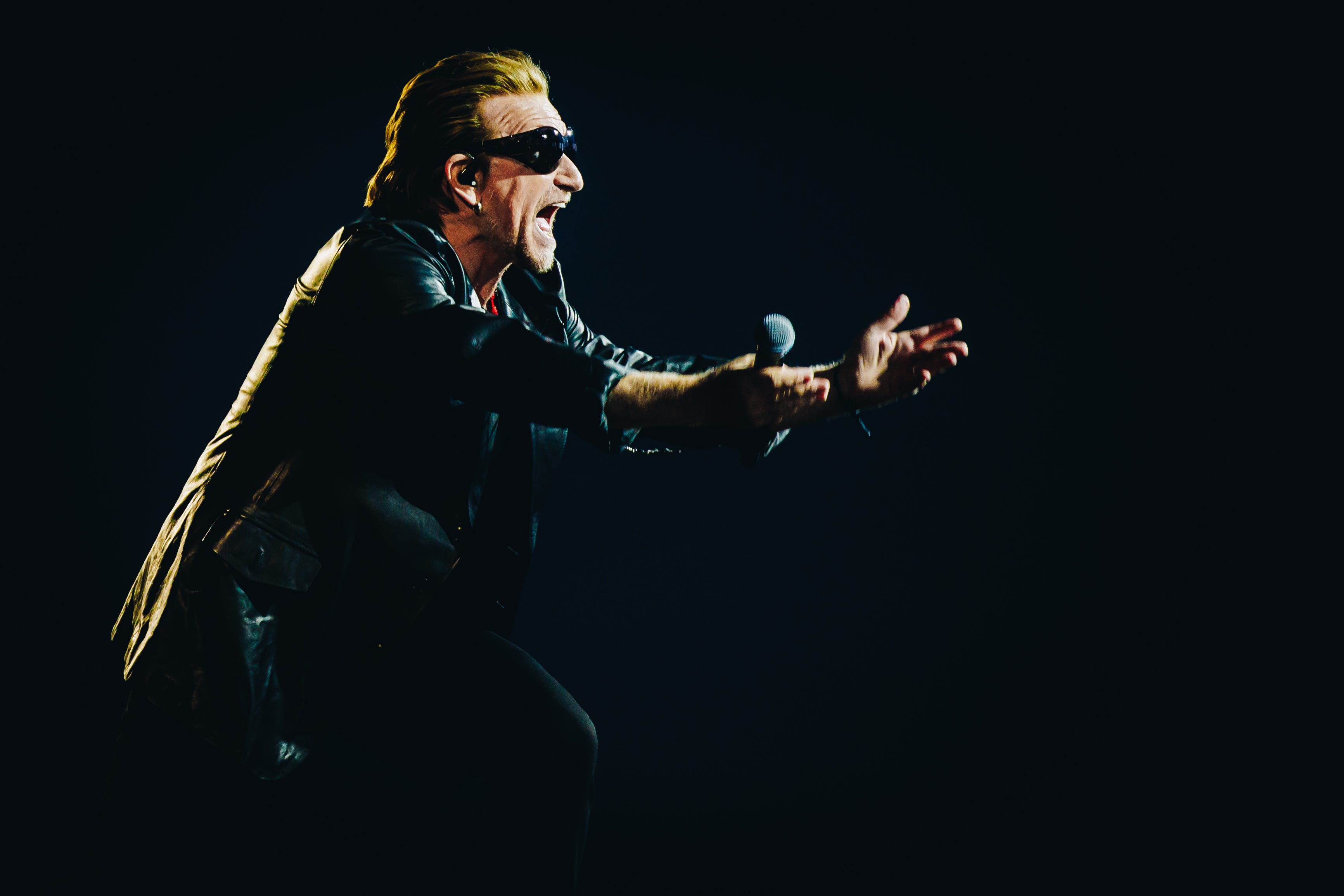 Bono adopted his persona of The Fly during U2's performance of songs from "Achtung Baby" at the opening night of the Sphere in Las Vegas, Sept. 29, 2023.