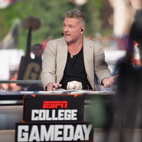 Pat McAfee on the set of ESPN's "College GameDay" earlier this month.