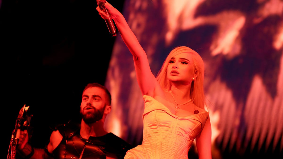 AUSTIN, TEXAS - SEPTEMBER 27: Kim Petras performs during the Kim Petras: Feed The Beast World Tour Opening Night at Moody Amphitheater at Waterloo Park on September 27, 2023 in Austin, Texas. (Photo by Renee Dominguez/Getty Images for Live Nation)