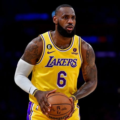 Los Angeles Lakers forward LeBron James, shown during the Western Conference finals against the Denver Nuggets on May 22, 2023.