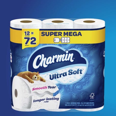 Charmin's new Ultra Soft Smooth Tear toilet paper has wavy perforations to deliver a better, smoother tear.